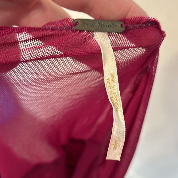 Free People Lace and Mesh Babydoll Mini Dress Large - Picture 2 of 7